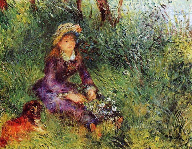 madame with a dog Pierre Auguste Renoir Oil Paintings